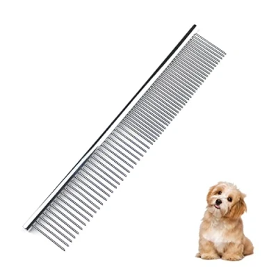 Image de lumcov Peignes pour Chien,Peigne d’Animaux de Compagnie,pour enlever les nœuds et emmêlements,outil toilettage caniche, chien chat(6.7inch)