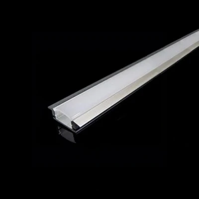 Image de Profilé Aluminium Encastrable pour Bandeau LED Couvercle Blanc Opaque 2 m