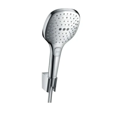 Image de Ensemble support mural et douchette 120 3jet avec flexible de douche 125 cm chromé Hansgrohe Raindance Select E
