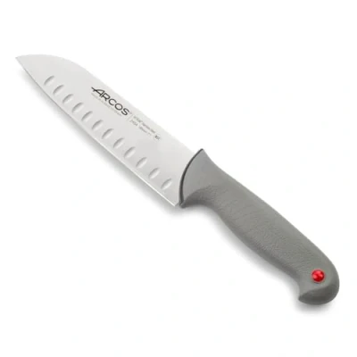 Image de Arcos Séries Colour Proof Couteau Santoku Lame Acier Inoxydable Nitrum 180 mm Manche Polypropylène Recouvert d&#039;Élastomère Couleur Noir