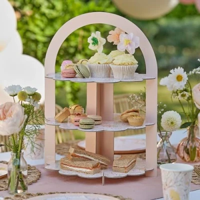 Image de Ginger Ray Floral Afternoon Tea and Treats Stand 3 Tier Table Centrepiece 31cm x 42cm