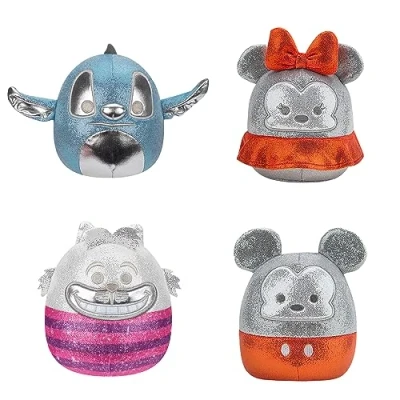 Image de Squishmallows Pack de 4 Peluches Original Disney100 12,5 cm Petite Peluche Ultra Douce Jazwares Officielle