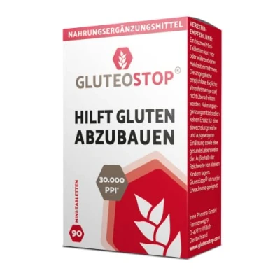 Image de GluteoStop® aide à décomposer le gluten 90 mini comprimés sensibilité au régime pauvre en enzyme (90 comprimés)