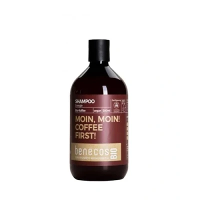 Image de benecos Shampooing bio pour cheveux normaux Café Moin ! d&#039;abord Végétalien Plastique recyclé
