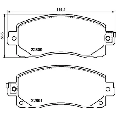 Image de HELLA 8DB 355 039 161 Jeu de plaquettes frein avec indicateur d&#039;usure SUBARU: XV II, Impreza V 3/5 portes