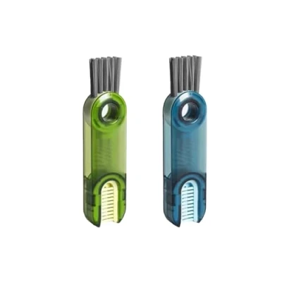 Image de Brosse de Nettoyage Multifonctionnelle 3 en 1, 2 Pcs pour Couvercle Tasse, Bouteilles d&#039;eau, Outils