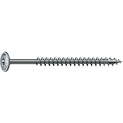 Image de Spax 251010600805 T Star Plus Lot de 100 vis pour constructions en bois 6,0 x 80 mm Tête disque, filetage partiel, WIROX A3J, 4CUT