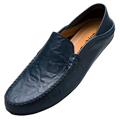Image de Unitysow Mocassins Homme Cuir Slip on Penny Loafers LéGèRes Confort Chaussures de Conduite Plat Décontractées,Bleu,EU 45
