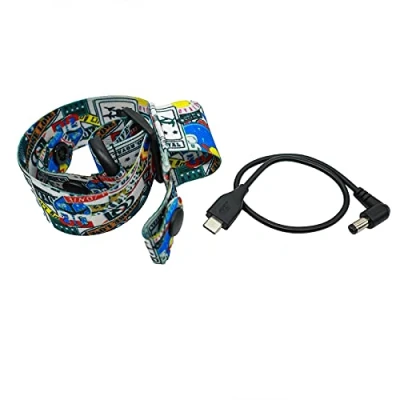 Image de Fututech Kit Sangles de Tête Réglable + Câble pour DJI FPV Casque Goggles V2 et Autres Marques Lunettes VR Accessoire Drone Haute Compatibilité Bonne Elasticité (Sangle+câble)