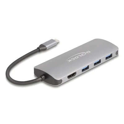 Image de DeLOCK 64323 hub &amp; concentrateur USB 3.2 Gen 2 (3.1 2) Type C 10000 Mbit/s Gris Neuf