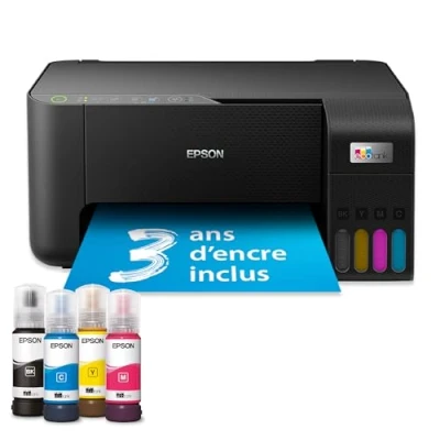 Image de Imprimante sans fil EPSON EcoTank ET 2862 Réservoirs d&#039;encre haute capacité Économisez jusqu&#039;à 90% sur les coûts Impression mobile, copie, numérisation 3 ans inclus