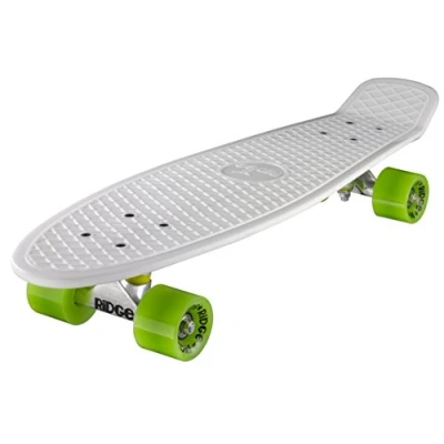 Image de Ridge Retro 27 Skateboard complet Blanc/Vert 27&quot; x 7,5&quot; 69 cm