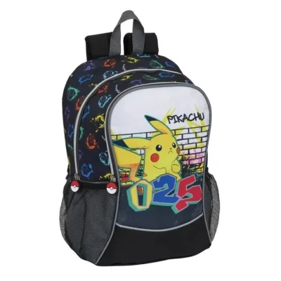 Image de Sac à dos Pokémon Pikachu Numéro 25 40 cm Noir et Jaune Enfant Garçon