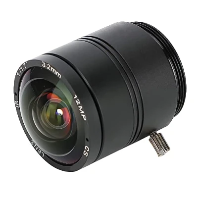 Image de Objectif 12MP F1.2 HD, de Caméra 3,2 mm, Focale Fixe, d&#039;Interface CS Professionnel pour Caméras Vidéosurveillance, Surveillance Sécurité