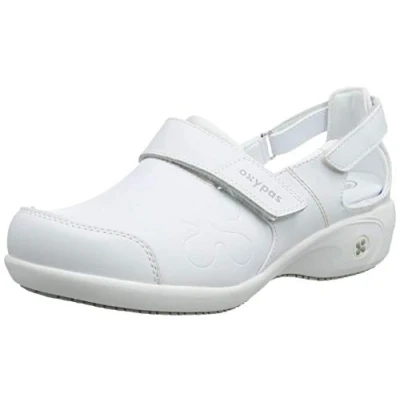 Image de Oxypas Chaussures de Travail en Cuir Salma Sabot Sécurité pour Femmes, Antidérapantes et Confortables, idéales l&#039;Hôpital Les Soins, Noir, 36 EU
