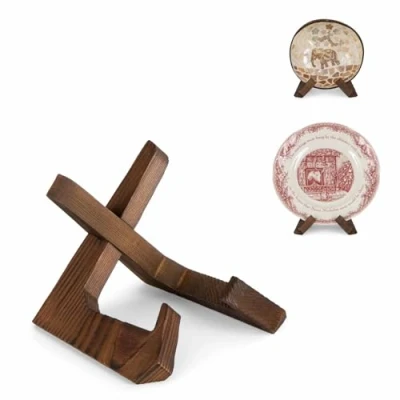 Image de ANBOXIT Support Assiette, Supports pour Bols de Présentation, 3,5 Pouces, en Bois, Grands Profonds, 12,2 x 10 9 cm (Pour &lt; 6,3 Profondeur)