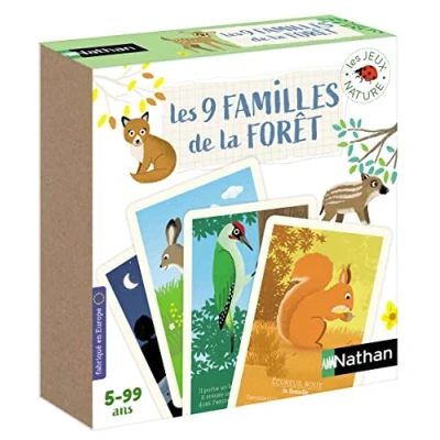 Image de Nathan Jeu Educatif Les 9 Familles De La Forêt pour Enfants A Partir 5 Ans Cartes Apprends Connaître Animaux 31701 Rouge