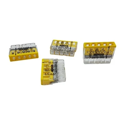Image de 50 pièces Wago 2273 205 Boîte de jonction COMPACT Ø 0,5 2,5 mm², 5 pôles, transparent/jaune