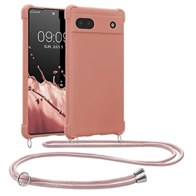 Image de kwmobile Coque Collier Compatible avec Google Pixel 6a Housse en Silicone Nacre