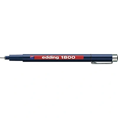 Image de edding 1800 feutre fin de précision noir 1 stylo Largeur trait,5 mm pour une écriture et des esquisses précises Pointe fine gainée métal adapté aux règles pochoirs