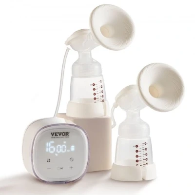 Image de VEVOR Elektrische dubbele Borstkolf 7W 280 ± 20 mmHg Borstvoedingspomp met 4 modi en 16 instelbare niveaus ≤45 dB Ultrastil Zorgeloos afkolven van moedermelk onderweg