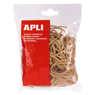 Image de APLI 12859 Bracelets élastiques en caoutchouc (70% de naturel), Dimension: 200x 3mm Sachet 100 Grammes.