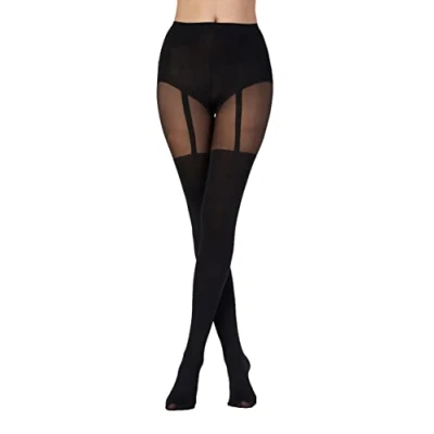 Image de Pretty Polly Suspender Collants, 40 DEN, Noir (Black), Unique (Taille Fabricant: OS) Femme