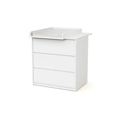 Image de WEBABY Commode 3 tiroirs avec plan a langer 50 cm Blanc