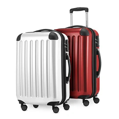 Image de Hauptstadtkoffer Alex 2 x Bagages à Main rigides Brillants, 55 cm, 42 L, Rouge/Blanc