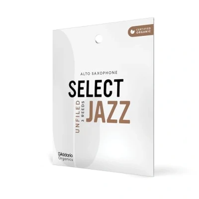 Image de Anches pour saxophone alto D&#039;Addario Organic Select Jazz, coupe à l&#039;américaine, force 3 Soft, emballages individuels (pack de 3)