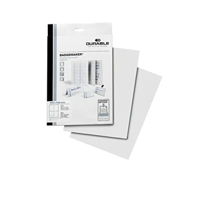 Image de Durable 142002 Badgemaker Insertions A6 148 x 105 mm sur Planche A4 Imprimable 4 par PEFC Boîte de 20 Planches/80