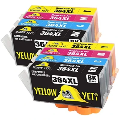 Image de YELLOW YETI Remplacement pour HP 364 364XL Cartouches d&#039;encre compatibles Photosmart 5520 5510 6520 7520 7510 6510 B209a Officejet 4620 Deskjet 3520 3070A (2 Noir, 2 Cyan, Magenta, Jaune)