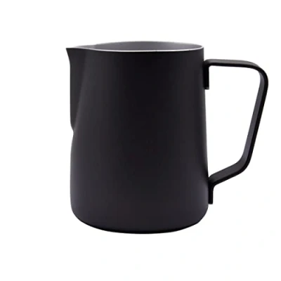 Image de Abcsea 1 Pièce Pichet de Lait en Acier Inoxydable, Pot à Inox, Noir 350ml/12oz