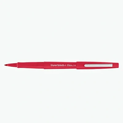 Image de Papermate Flair Original Feutre d&#039;Ecriture, Pointe Largeur 1.0mm, Couleur de l&#039;Encre: Rouge, Etui 4.