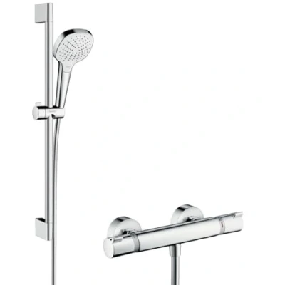 Image de hansgrohe Croma Select E Combi douche Vario avec barre 65cm / Ecostat Comfort, blanc/chromé, 27081400