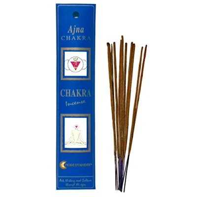 Image de Fiore d &#039;oriente d&#039;encens Ajna 6ème Chakra dans Un Emballage Indigo, en Bambou, Multicolore, Lot de 8