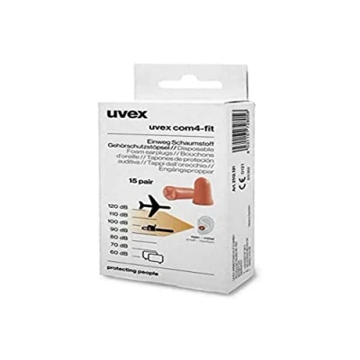 Image de uvex 2112131 Com4 fit Lot de 15 paires bouchons d&#039;oreilles jetables 33 dB
