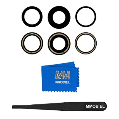 Image de MMOBIEL Remplacement de la lentille en Verre caméra arrière Compatible avec iPhone 14 Pro / Max 2022. Comprend Un Adhésif Double Face, Pince à épiler et Chiffon.
