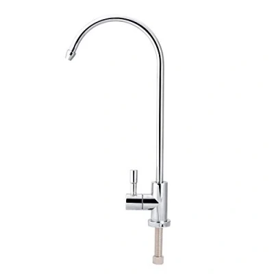 Image de 1/4 &#039;&#039; Robinet En Acier Inoxydable Chrome Plaqué Osmose Inverse Col De cygne Eau Potable Filtre Cuisine