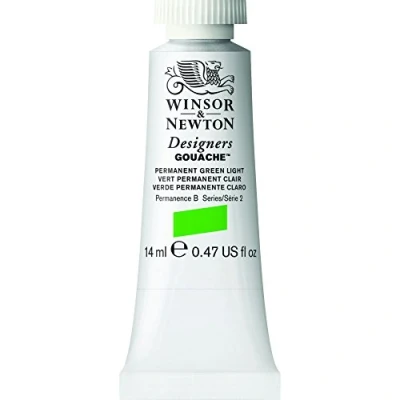 Image de Winsor &amp; Newton Designers Gouache Peinture pour le Dessin, L&#039;illustration, Design Aquarelle Opaque, Tube de 14ml, Couleur Vert Clair Permanent