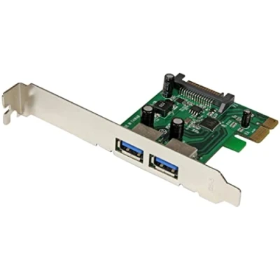 Image de StarTech.com Carte Contrôleur PCI Express (PCIe) vers 2 ports USB 3.0 (5Gbps) avec UASP Alimentation SATA (PEXUSB3S24)