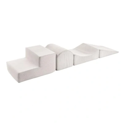 Image de MEOWBABY Aire De Jeux en Mousse pour Enfants 4 Élément Blocs d&#039;escalade, Aesthetic, Crème