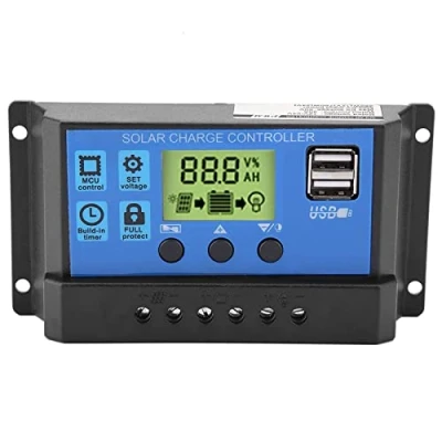 Image de PWM 30A 12V 24V Régulateur de Charge à Double Panneau Solaire USB, 10/20/30A Contrôleur LCD Affichage (YJSS 30A)