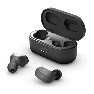 Image de Belkin Écouteurs True Wireless SoundForm (écouteurs Bluetooth pour iPhone, Samsung, Google, contrôle tactile, étui de recharge, 24 heures d’écoute, isolation du bruit, résistants à l’eau, noir)