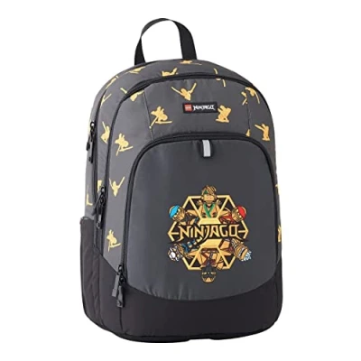Image de LEGO Ninjago École Round, Sac à Dos Mixte Enfant, Noir doré, 28L