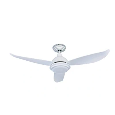 Image de Ventilateur de plafond blanc à économie d’énergie Raja avec éclairage LED dimmable, Télécommande incluse, 122 cm