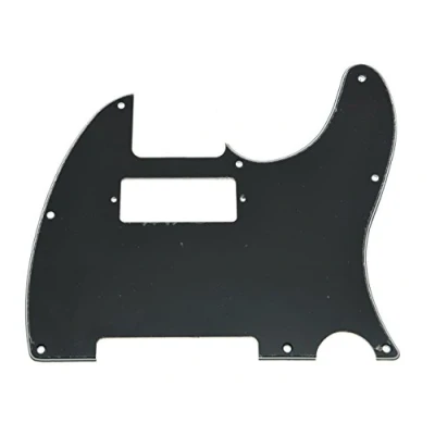 Image de Kaish Noir Tele Guitare Pickguard Scratch plaque avec trou pour mini Humbucker Fender Telecaster