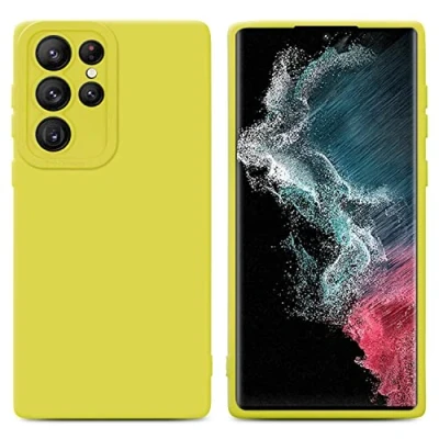 Image de Coque pour Samsung Galaxy S22 ULTRA en FLUID JAUNE Housse de protection Étui silicone TPU flexible Neuf