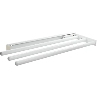 Image de GedoTec Support extensible pour serviettes serviette coulissant AUBERGE de JEUNESSE en Aluminium blanc revêtu Porte 1 armig Longueur l&#039;installation 443 mm torchon Côtés &amp;