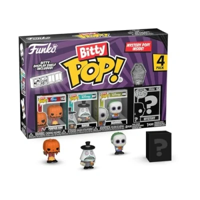 Image de Funko Bitty Pop! The Nightmare Before Christmas Pumpkin Jack 4PK King, Mayor (Frowning), Barrel et Une Mini Figurine Mystère en Surprise 2.2 Cm Collectionnable Idée de Cadeau